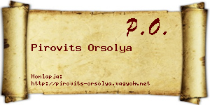 Pirovits Orsolya névjegykártya